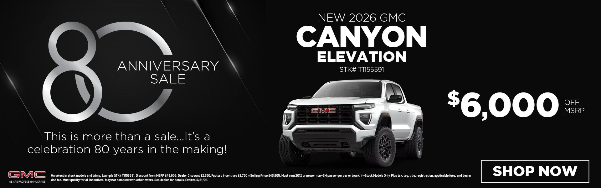 New 2026 GMC Canyon Elevation