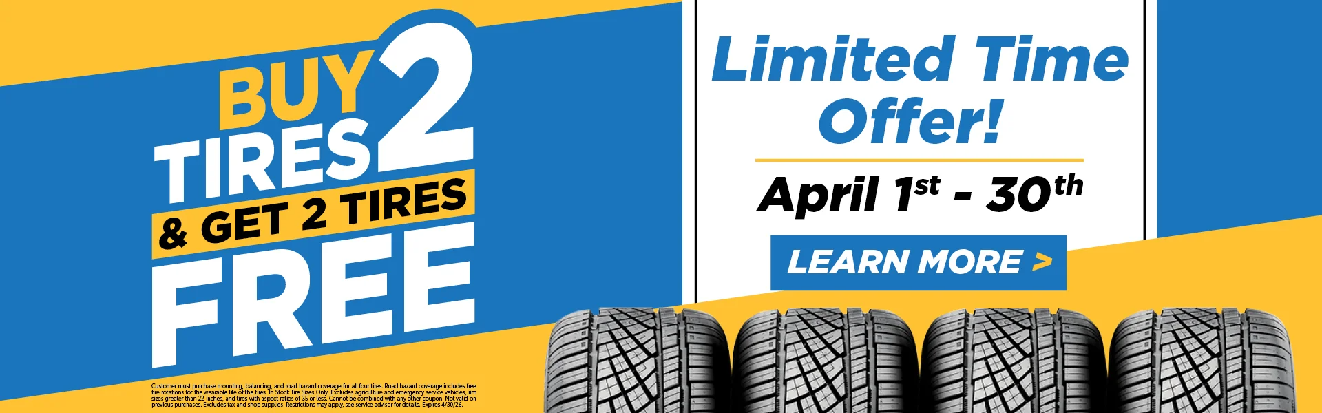 Buy 2 Tires Get 2 Free at Ed Morse Chevrolet Northeast in DE WITT IA