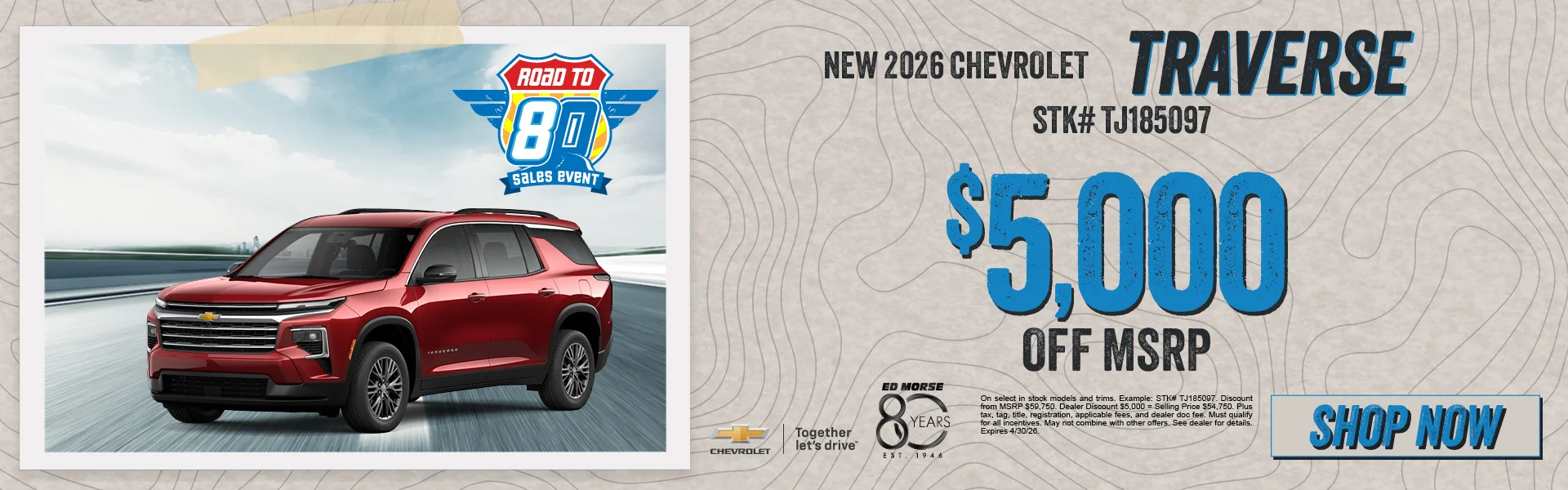 2026 Chevrolet Traverse at Ed Morse Chevrolet Northeast in DE WITT IA