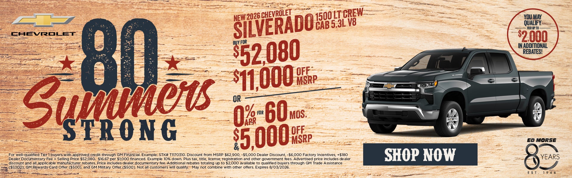 New 2026 Chevrolet  Silverado 1500 LT Crew Cab 5.3L V8  